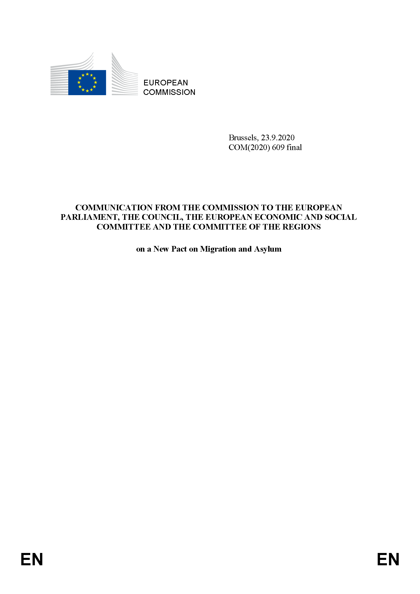 Cover of the EU Commission Communication