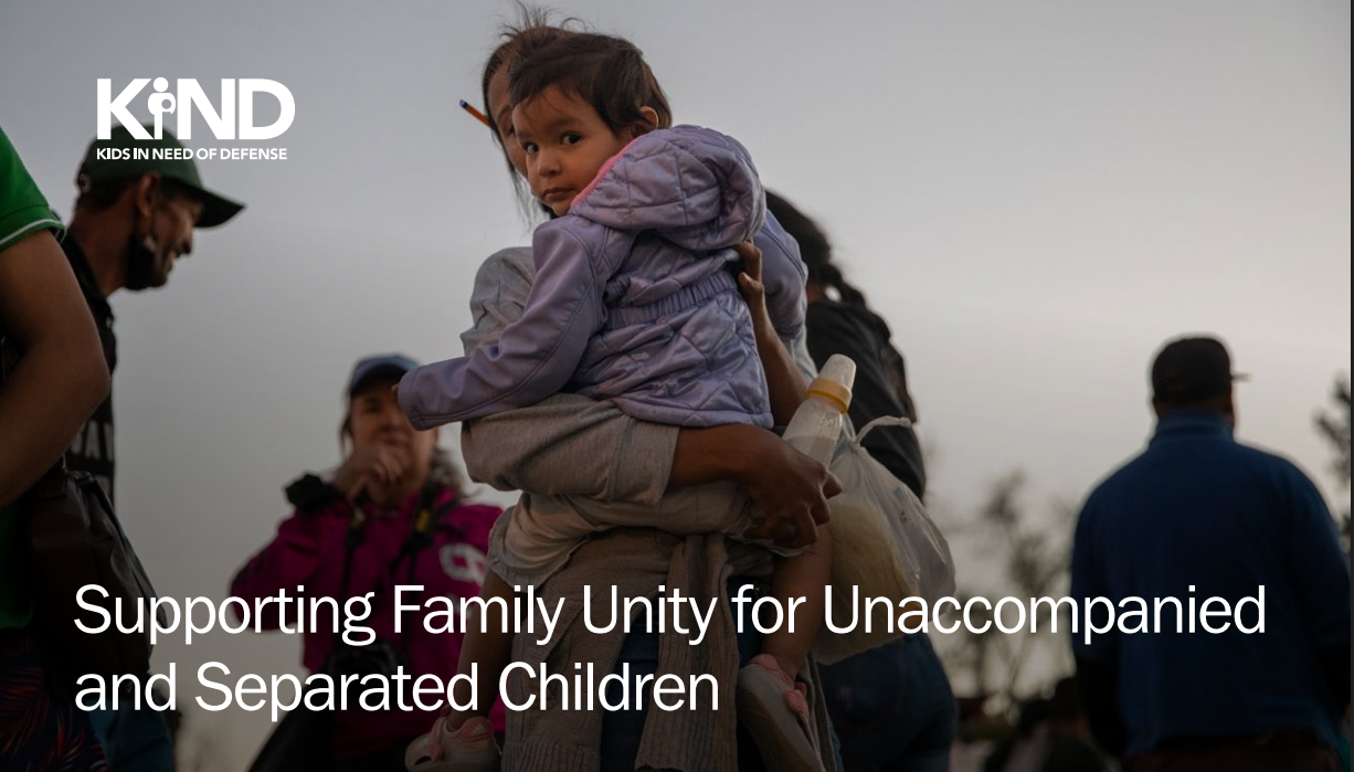 Cover photo of a factsheet depicting a woman holding a child in a displacement setting