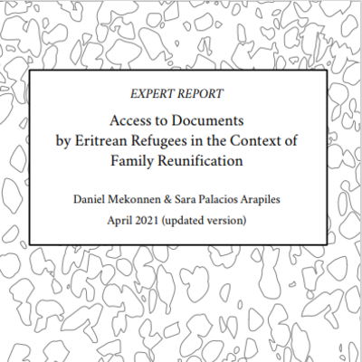 Cover of the report &quot;Access to Documents by Eritrean Refugees in the Context of Family Reunification&quot;