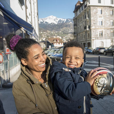 Winta reuniting with her children