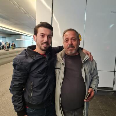 Syrian refugee father reuniting with family
