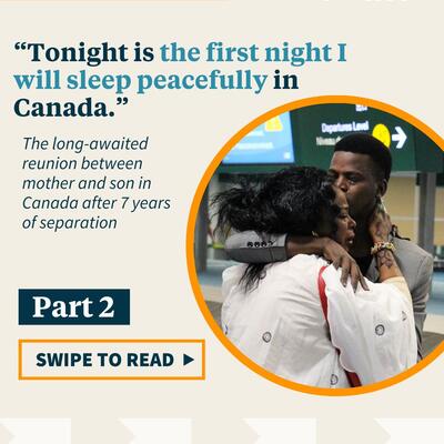 Mother reunites with her son