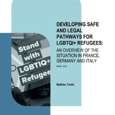 Cover of the report "Safe and legal pathways for LGBTQI+ refugees"