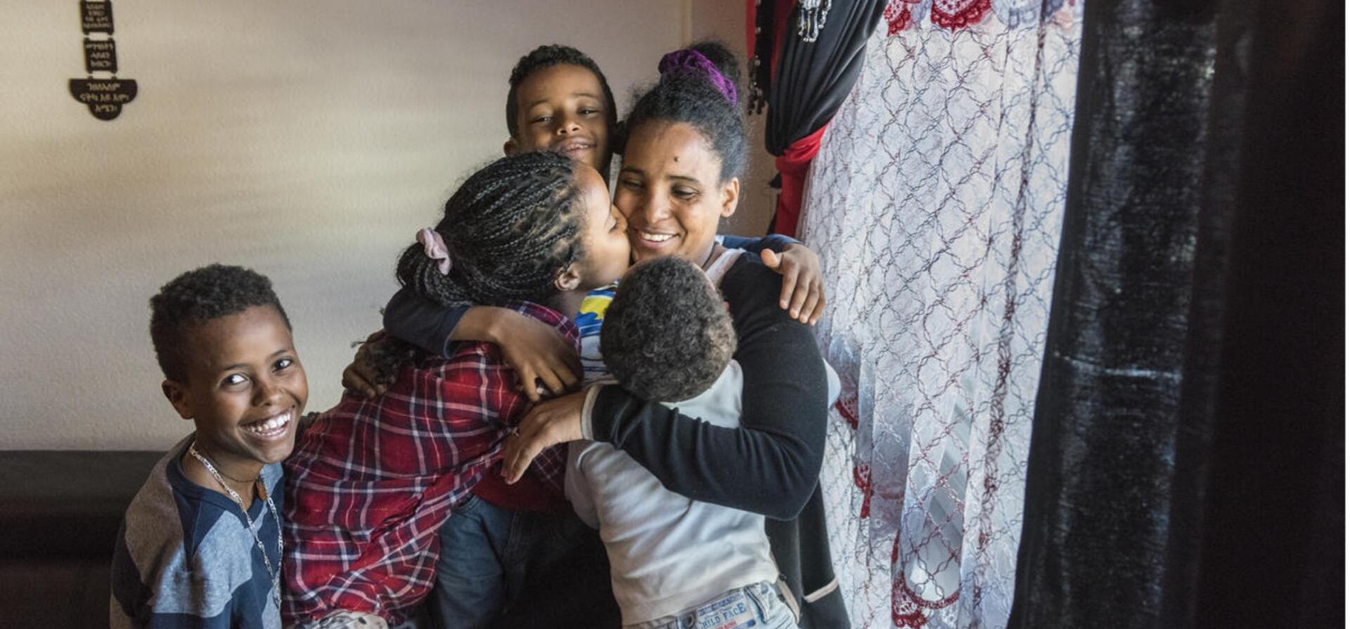 Ermias and Ksanet were torn apart from their mom and youngest siblings when they fled conflict in Eritrea. After four years of separation, the family is reunited in Switzerland.