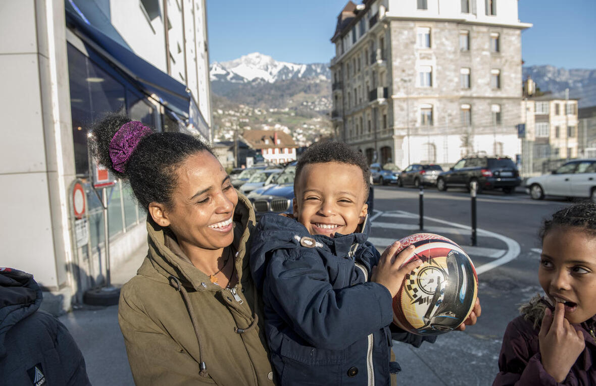 Winta reuniting with her children