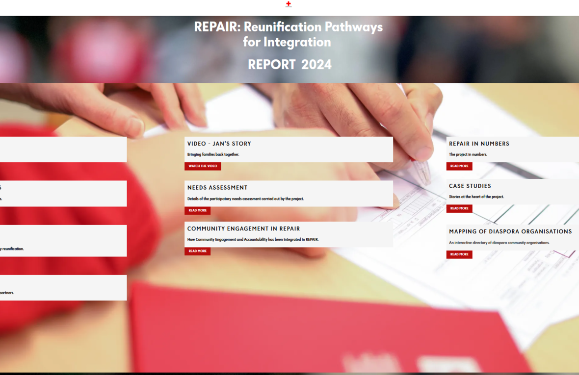Screenshot of the REPAIR website