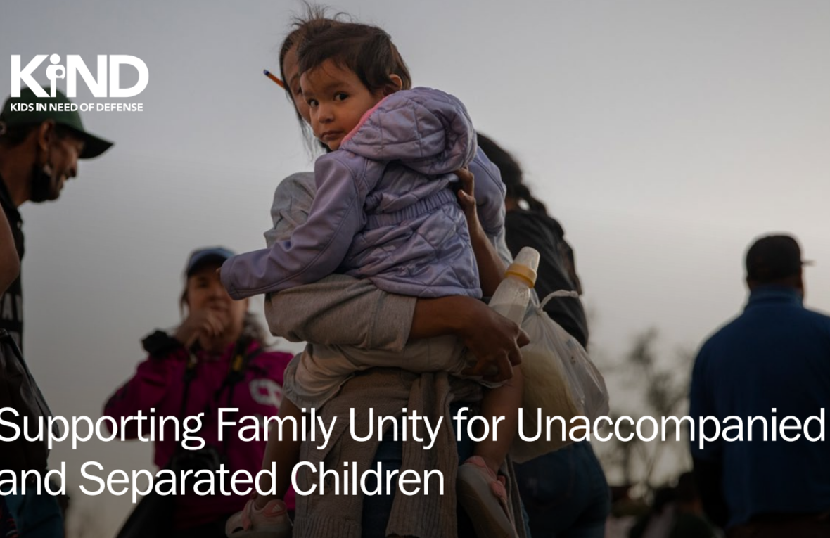 Cover photo of a factsheet depicting a woman holding a child in a displacement setting