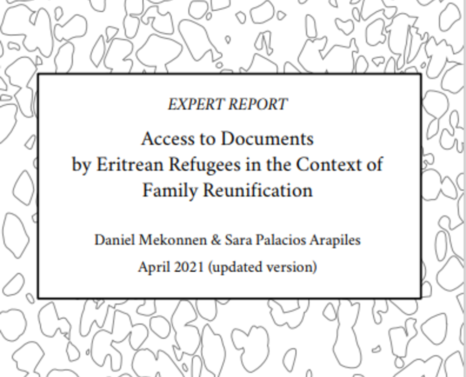 Cover of the report &quot;Access to Documents by Eritrean Refugees in the Context of Family Reunification&quot;